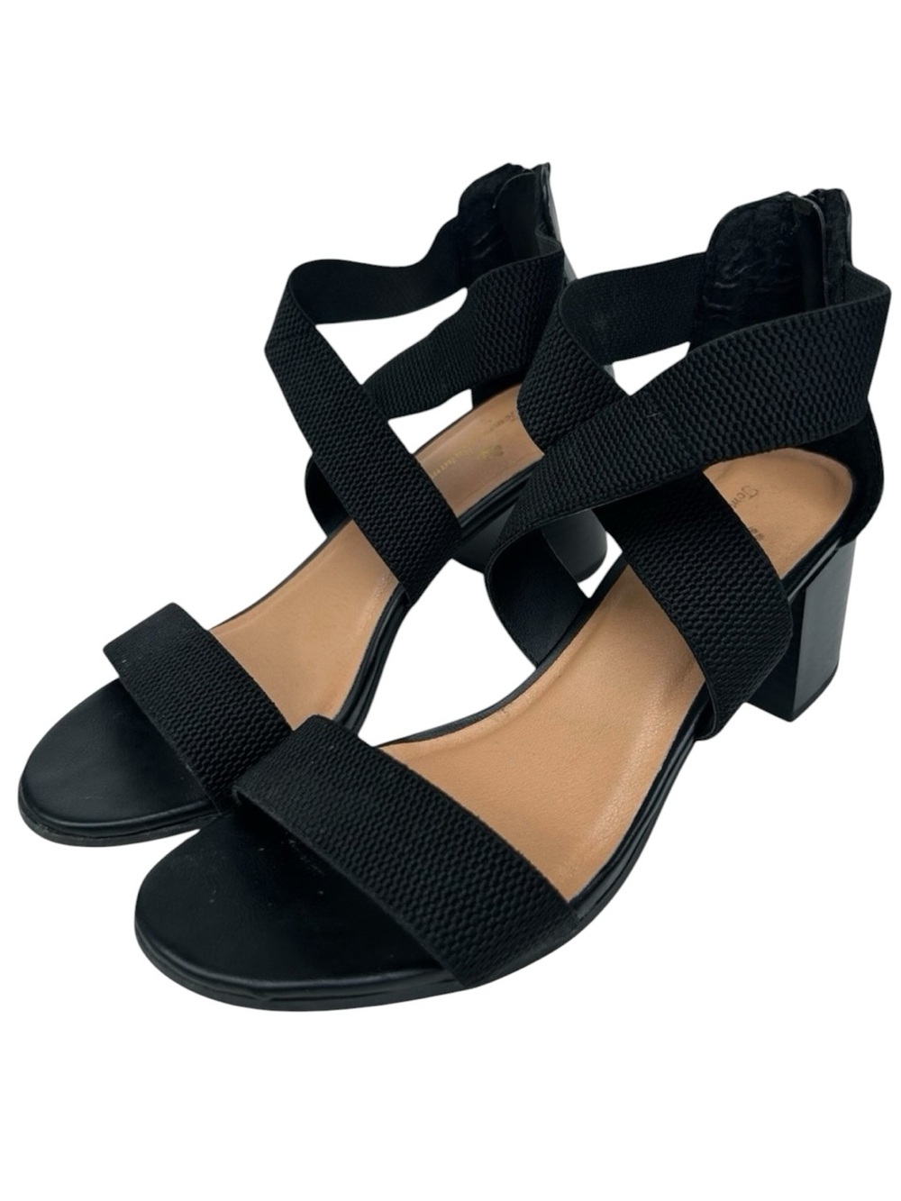 Tommy Bahama‎ Thalia Sandal Shoes Womens 9.5 M Black Block Elastic Strap